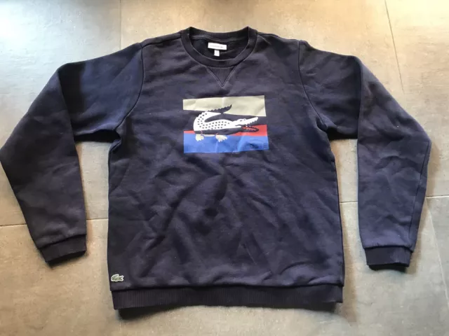 PULL SWEAT LACOSTE gar on enfant 14 ans officiel 164 cm excellent