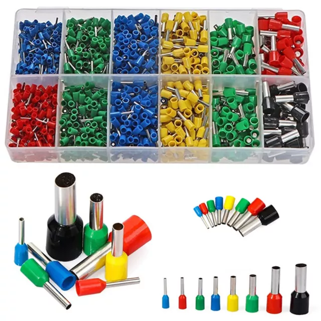 1400Pc Copper Wire Crimp Connector Insulated Cord Pin End Terminal Ferrules kit*