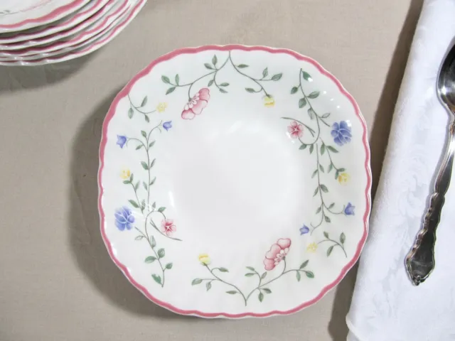 Set of 7 Johnson Brothers Bros Summer Chintz 6" Square Soup Cereal Bowls  