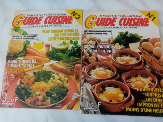 GUIDE CUISINE  DUO N° 1 ET N° 3 de 1983 COLLECTOR