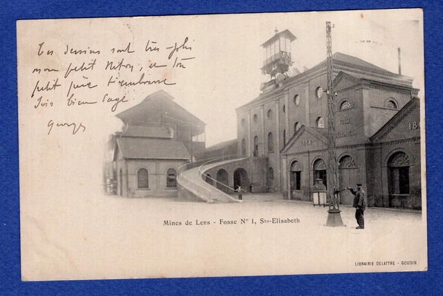 He * CPA / Carte Postale : Mines de Lens -   Fosse N°1 , Sainte Elisabeth   1902