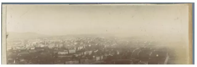 France, Lyon, Vue depuis la Terrasse de Fourvière  Vintage print.  Tirage citr