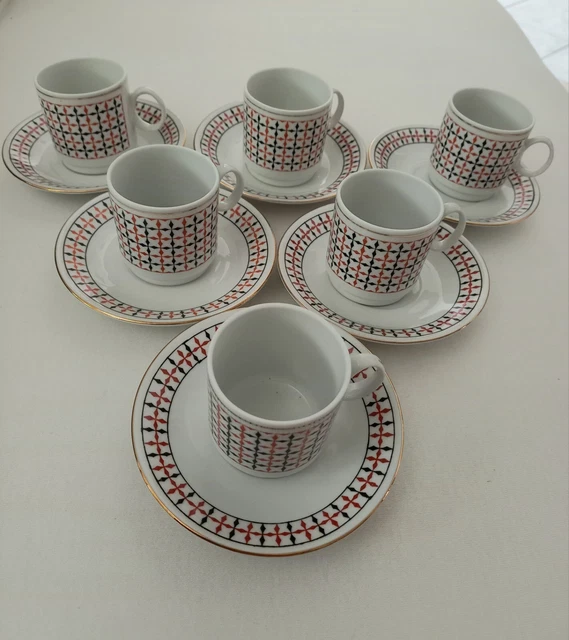 Set 2 tazzine da caffè anniversario porcellana decori platino A-S2008 – 1937