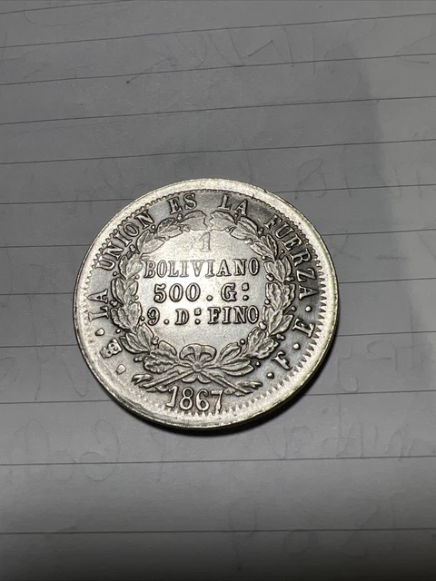 Bolivia 1 Bolivian 1867-silver