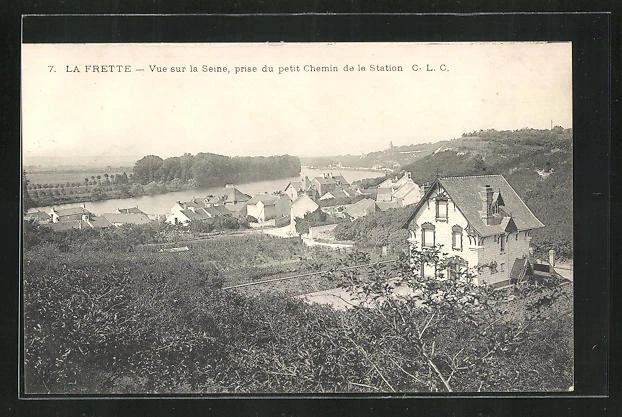 CPA La Frette, Vue sur la Seine, prise du petit Chemin de la Station