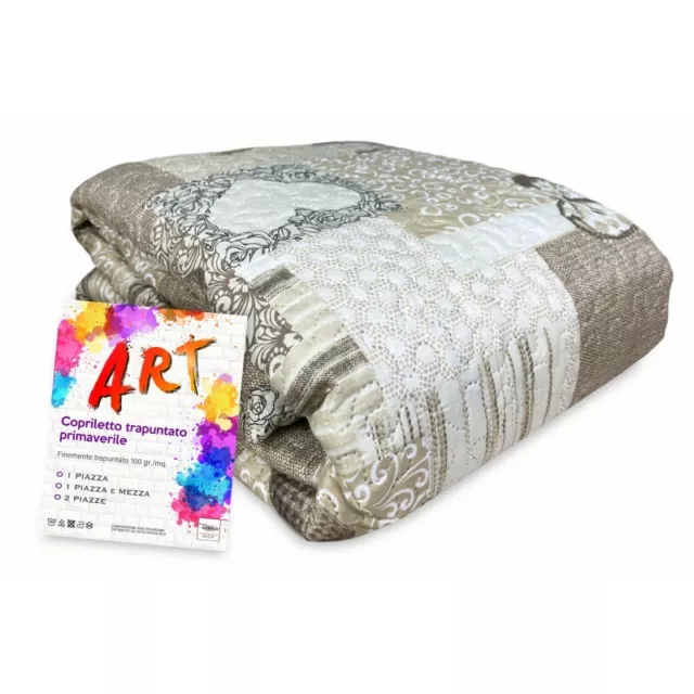 COUVRE-LIT MATELASSÉ ART COEUR tyrolen BEIGE