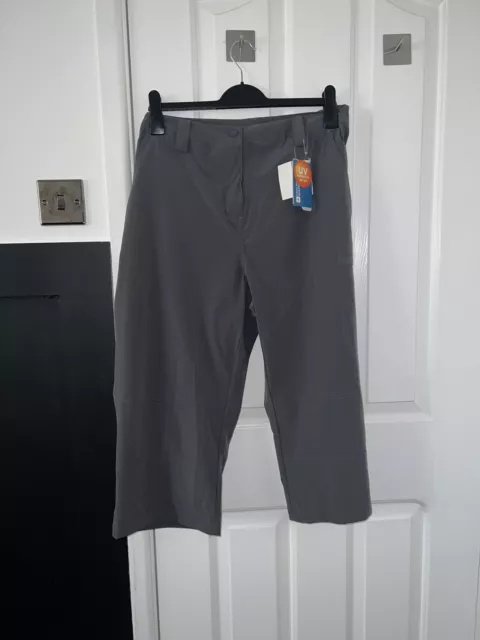 Ladies Mountain Warehouse Trek Stretch Capri Walking Trousers Size 18 In Grey