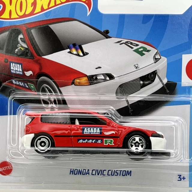 HOT WHEELS HONDA Civic Custom Cherry Red 2022 Short Card Diecast Car 6