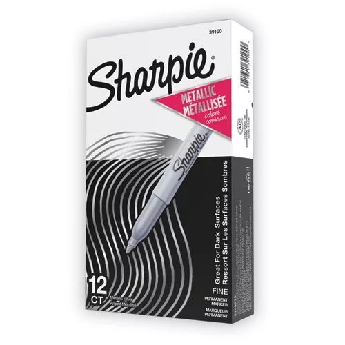 Sharpie® Metallic Permanent Marker, Fine Point, Metallic Silver (SAN39100)