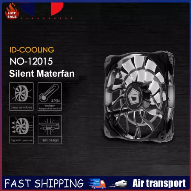 ID-COOLING 12cm Thin Chassis Cooling Fan for PC Case CPU 4 Pin Silent Radiator F