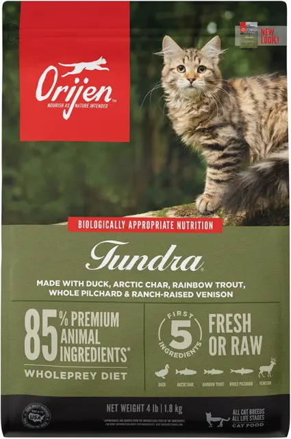 ORIJEN Tundra Dry Cat Food, Grain Free Cat Food for All Life Stages, WholePrey