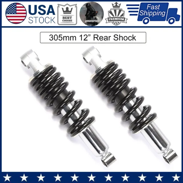 2PCS Motorcycle Rear Shock 305mm 12" 900LBS Absorber Suspension For ATV Buggy