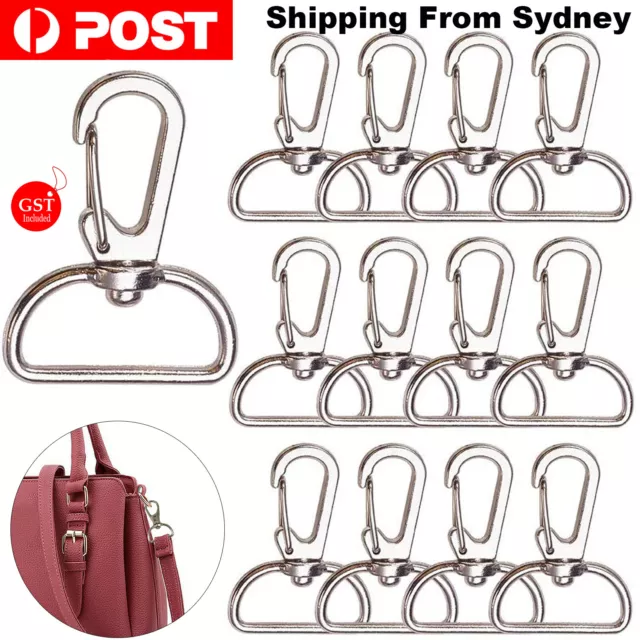 10X Silver 20mm Lobster Clasp Swivel Trigger Clip Keychain Snap Hook Key Ring DI