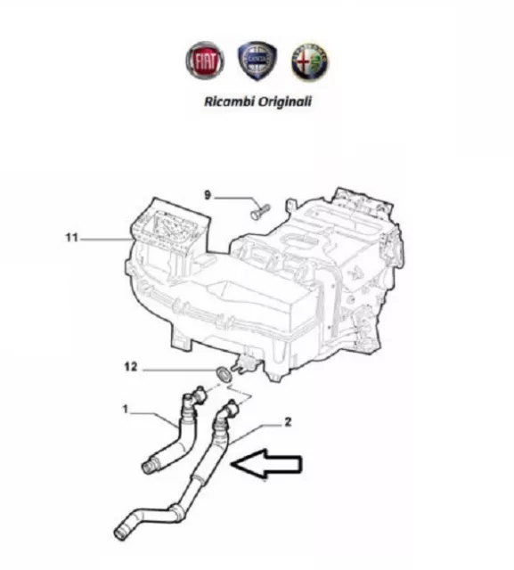 Tubo Flessibile Raffreddamento Originale Fiat 46771020 Multipla 186 1.6 Bipower