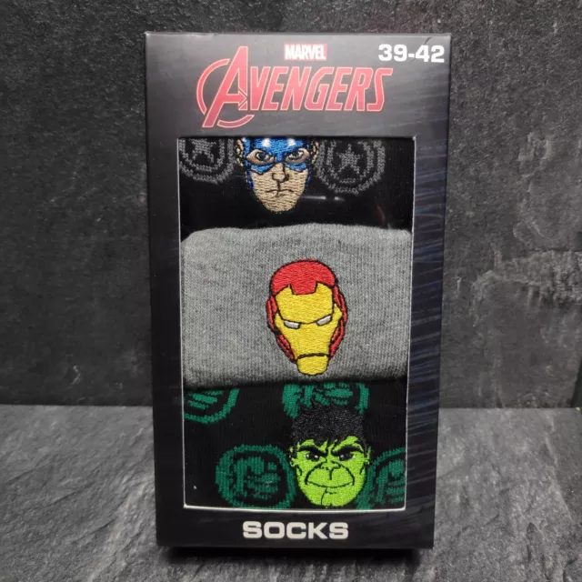 Marvel Avengers Geschenkebox Socken 3er Set Gr. 39-42 | Unisex | OVP Neu