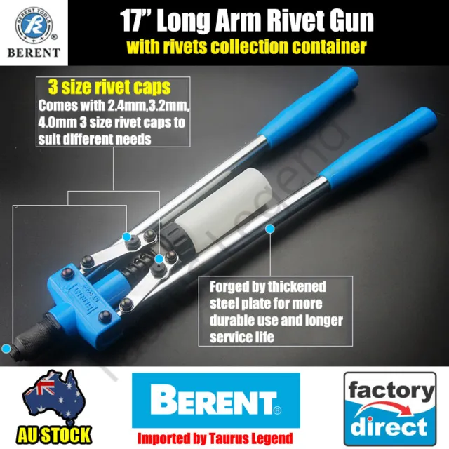 17" Heavy Duty Long Arm Hand Plier Riveter Pop Rivet Plier Gun Aluminium Head