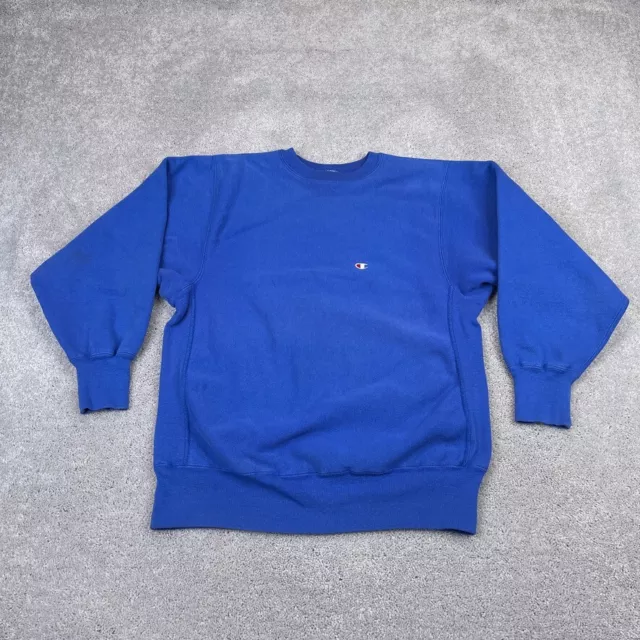 VINTAGE Champion Sweatshirt Mens XL Blue Reverse Weave Crew Neck Made in USA