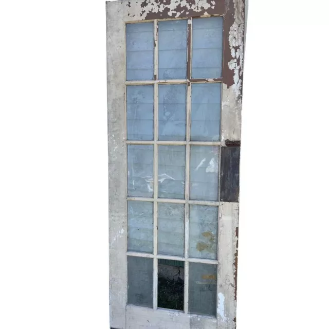 Antique 15 Pane French Door Architectural Salvage 78"h x 30"w