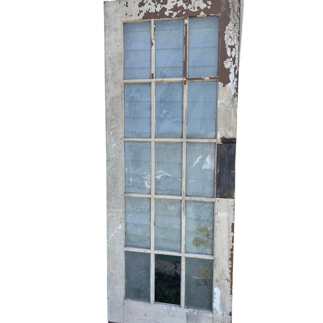Antique 15 Pane French Door Architectural Salvage 78"h x 30"w