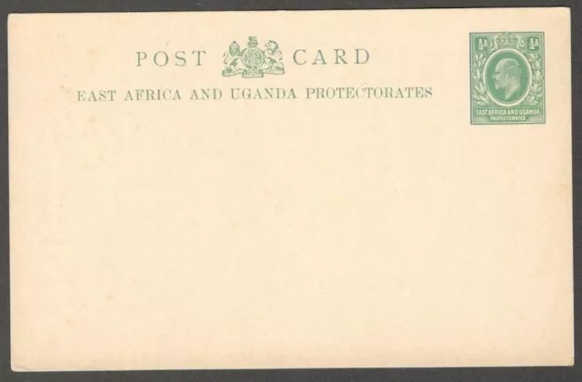 East Africa & Uganda Protectorate KEdVII King Edward VII 1/2a postal card unused