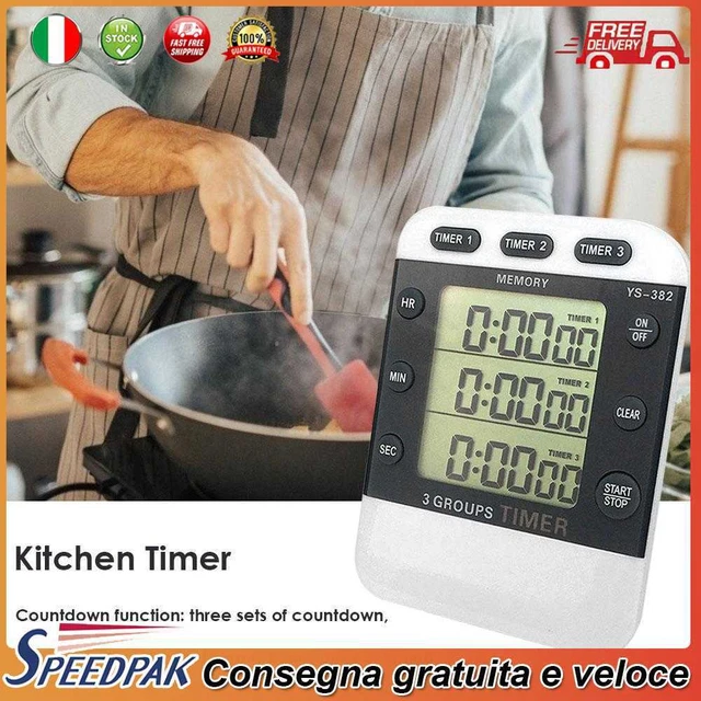 Square 3-way Kitchen Timing Stopwatch Countdown Food Cooking Home Pracitcal Tool