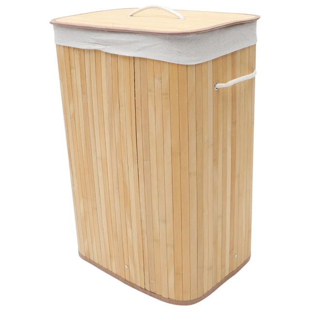 SONGMICS Cesta Portabiancheria 50L, Cesto Biancheria Pieghevole, Sacco Rimovibile e Lavabile, Struttura in Filo Metallico, per Camera da Letto Bagno Lavanderia, Nero e Bianco LCB150W01