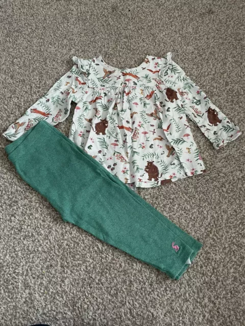 Joules Gruffalo baby girls 18-24 months outfit set. blouse & leggings
