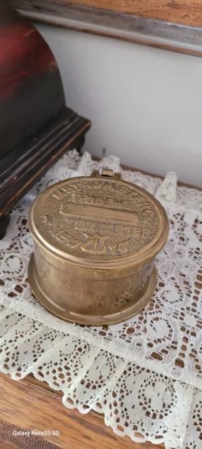 Vintage Neptune Trident Brass Water Meter Trinket Box Steampunk.