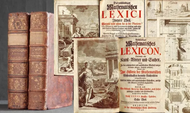 WOLFF Mathematisches Lexicon 1742 2 Bände Kupferstiche SELTEN Mathematik
