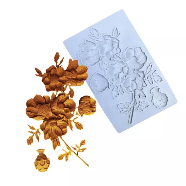 Flower Peony Silicone Fondant Mould Cake Topper Mold Baking Sugarcraft Chocolate