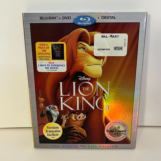 DISNEY THE LION King Signature Collection Blu Ray + DVD Movie Combo