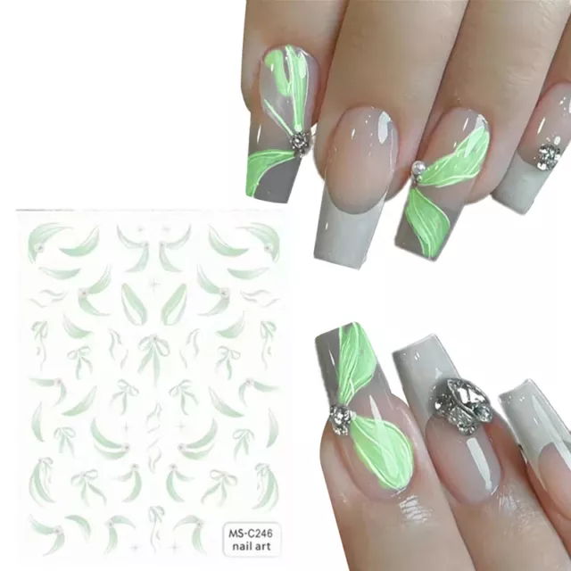 3D Bow Nail Art Stickers Colorful Ribbon Nail Decals Decoration Armor Stickers