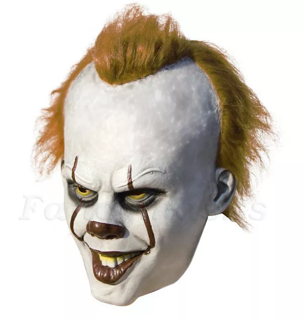 Pennywise IT Clown Mask Deluxe Latex Over Head Halloween Horror Clown Mask