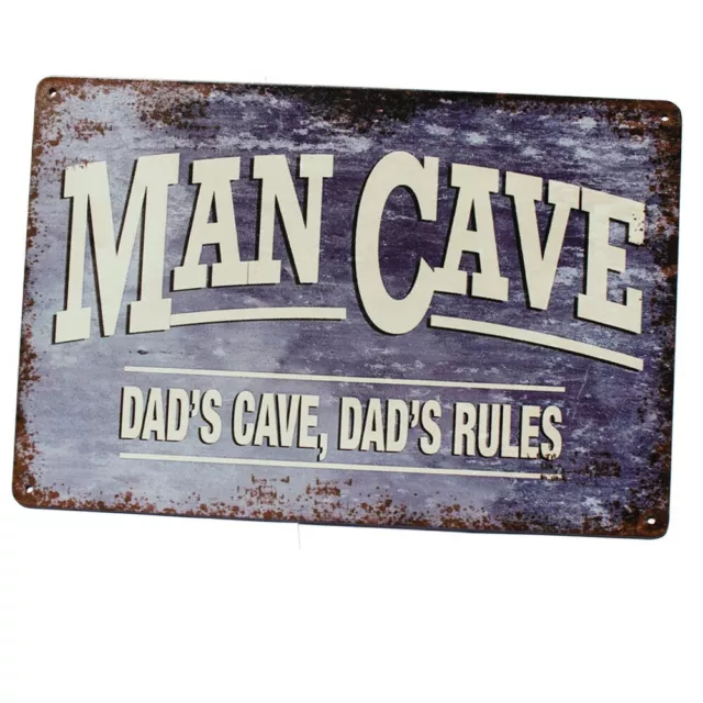 Tin Sign Man Cave Dad Cave Dad Rules Rustic Look Bar Club Garage