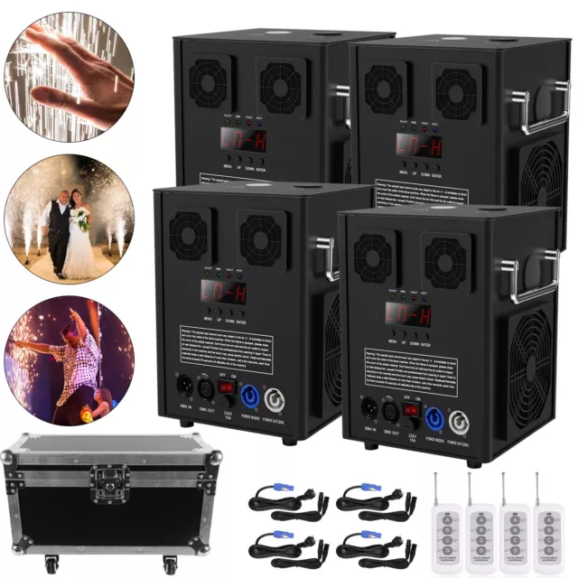 750 W Sparkular Cold Spark Machine DMX scintillatrice con Flightcase/batteria