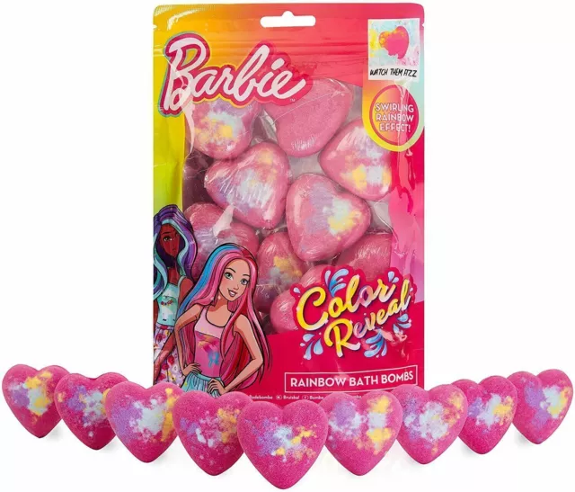 Barbie Bath Bombs for Girls, 10 Kids Bath Bombs Rainbow, Fizzing Bath for Kids