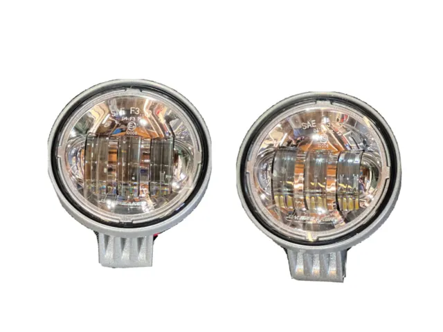 JW Speaker 6150 J 4" Round Pedestal Mount LED Fog Light Nickel Bezel (#0100M)