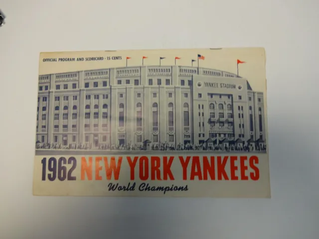 1962 N.Y. Yankees vs Washington Senators Official Program And Score Card