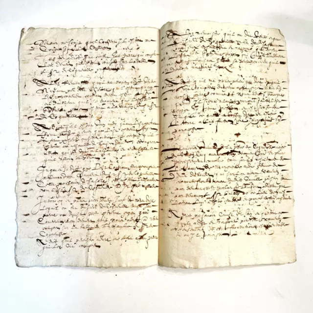 RARE 1620 AD Paper Manuscript Document From Post Medieval Renaissance Period