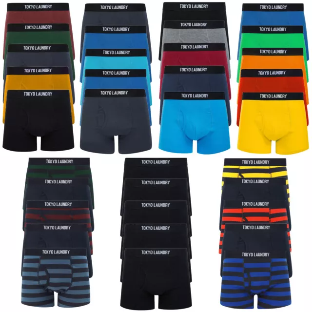 Mens Boxer Shorts 5 Pack Tokyo Laundry Multipack Underwear Trunks Cotton Stretch