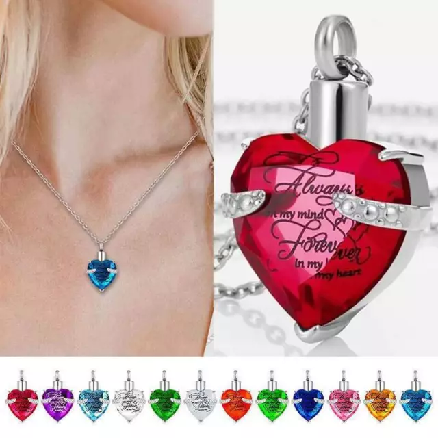 Urn Necklace Cremation Jewellery Heart Pendent For Ashes Memorial Funeral Locket