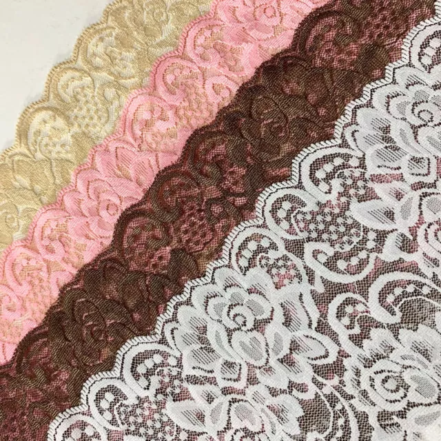 1yd Elastic Band Lace Trim Ribbon Fabric Material Guipure DIY Sewing 15CM Wide