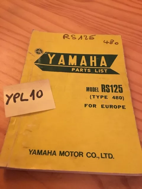 Yamaha parts list RS125 type 480 RS 125 catalogue pièce détachée europe
