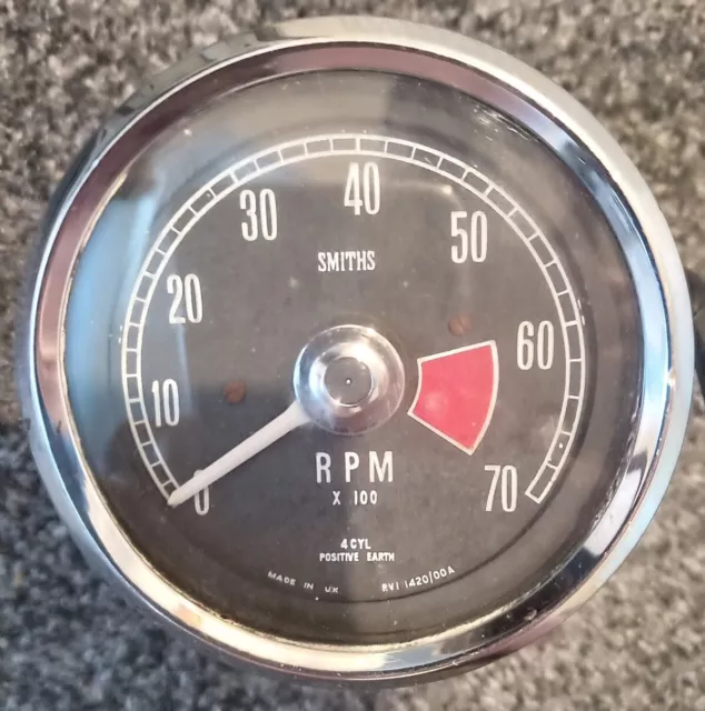 Ford Cortina Mk1 Pre Aeroflow 63 GT Rev Counter Tachometer - Positive Earth, 50s