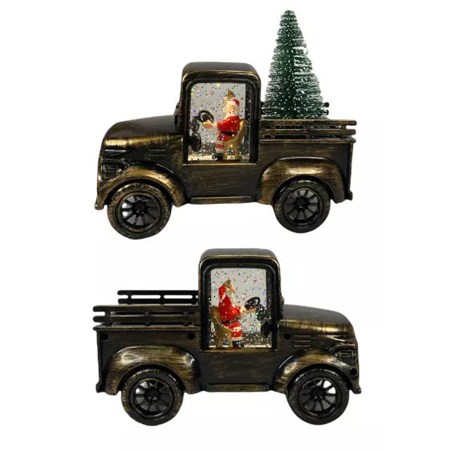 Vintage Metal Classic Pickup Truck w/Tree Farm House Rustic Decor Christmas Xmas
