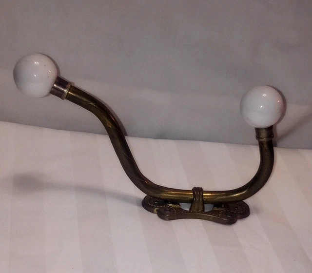 VTG Brass Coat Hooks To Hang Jackets/Bookbags 3