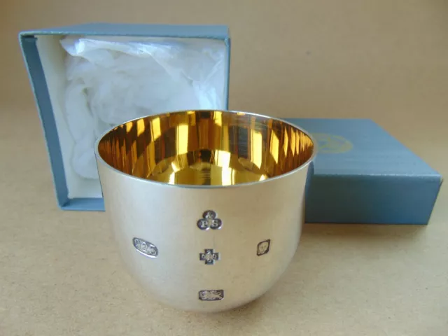 Unused Lovely Sterling Silver Tumbler Cup London 2000, Boxed