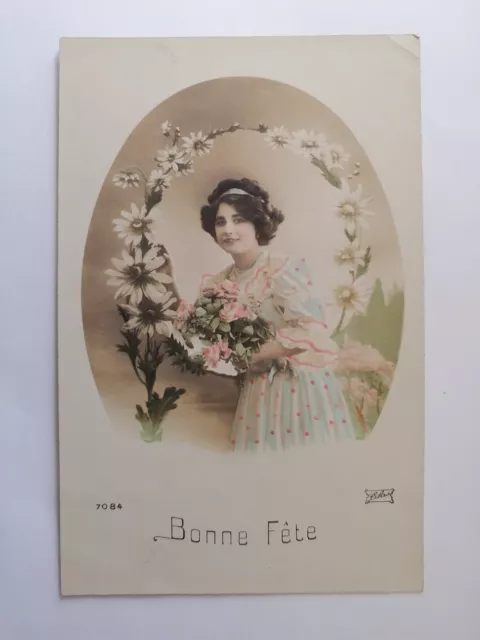 cpa BONNE FÊTE de MARTHE à Mademoiselle FAGGIANELLI Rue d'Angerville à ASNIÈRES