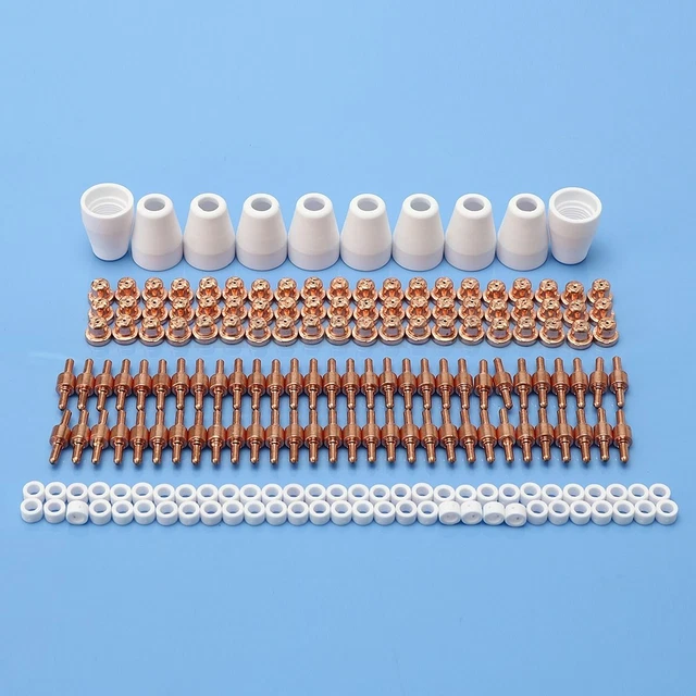 PT31 Plasma Cutter Torch Electrodes Tips Nozzles Consumables Accessory 190Pcs