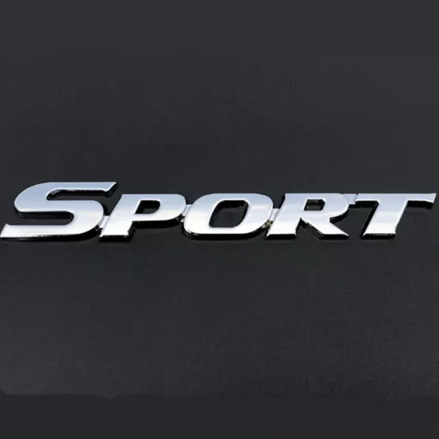 Car Trunk Door Bumper Emblem Badge Sticker SPORT Logo Decal Accessories Silver